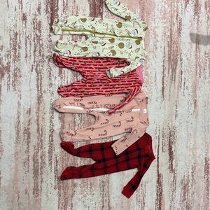 Kids Festive Pajama Set - Red, Pink, Cream